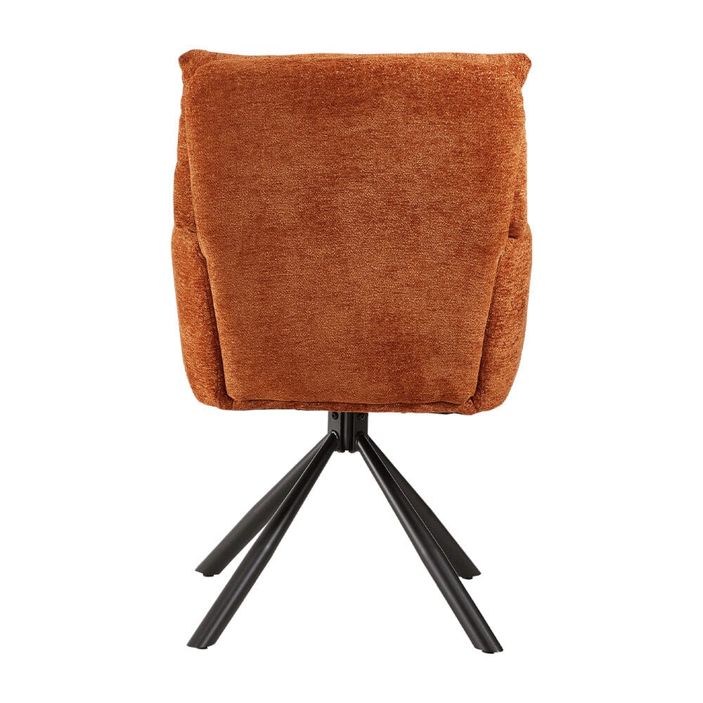 Burnt Orange Chenille Swivel Accent Chair with Y-Stitch Backrest Living and Home 