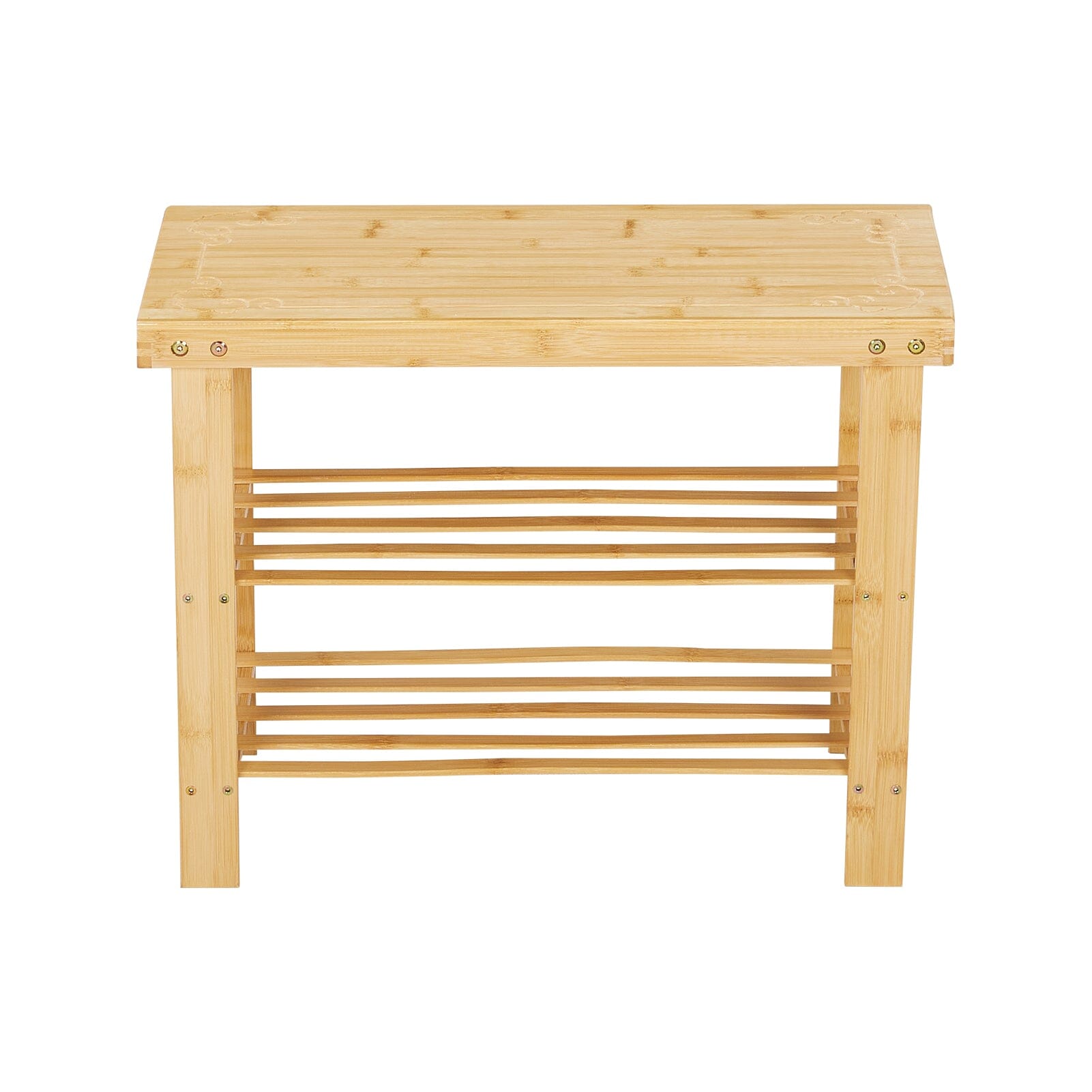 Natural Bamboo 3-Tier Shoe Rack Hallway Storage Organiser Living and Home 