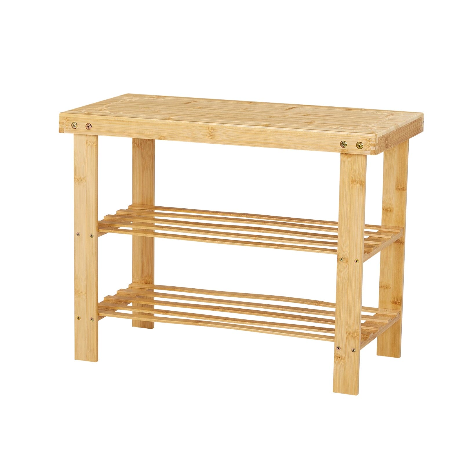 Natural Bamboo 3-Tier Shoe Rack Hallway Storage Organiser Living and Home 