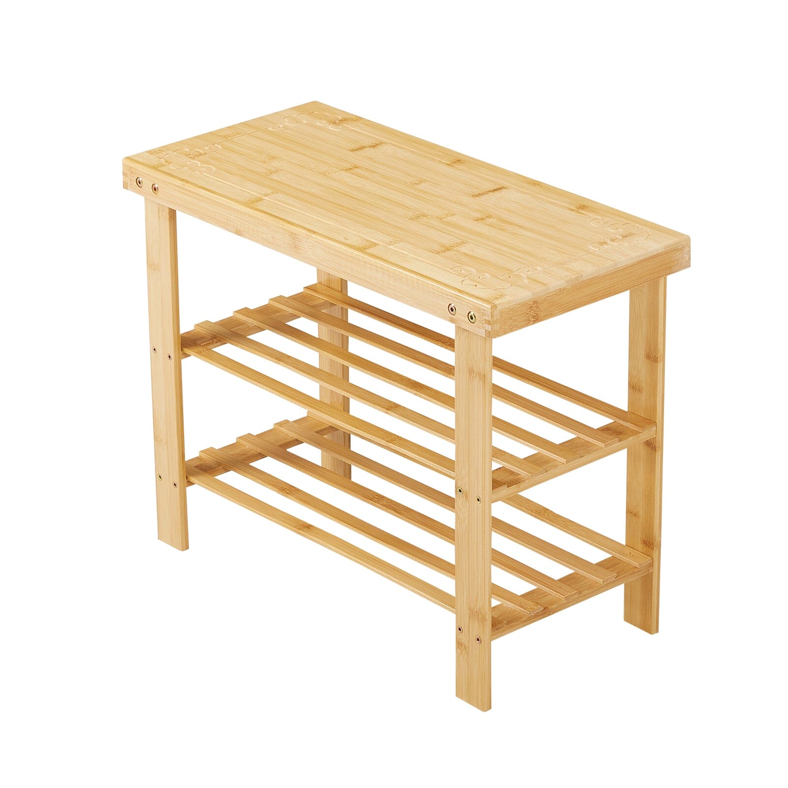 Natural Bamboo 3-Tier Shoe Rack Hallway Storage Organiser Living and Home 