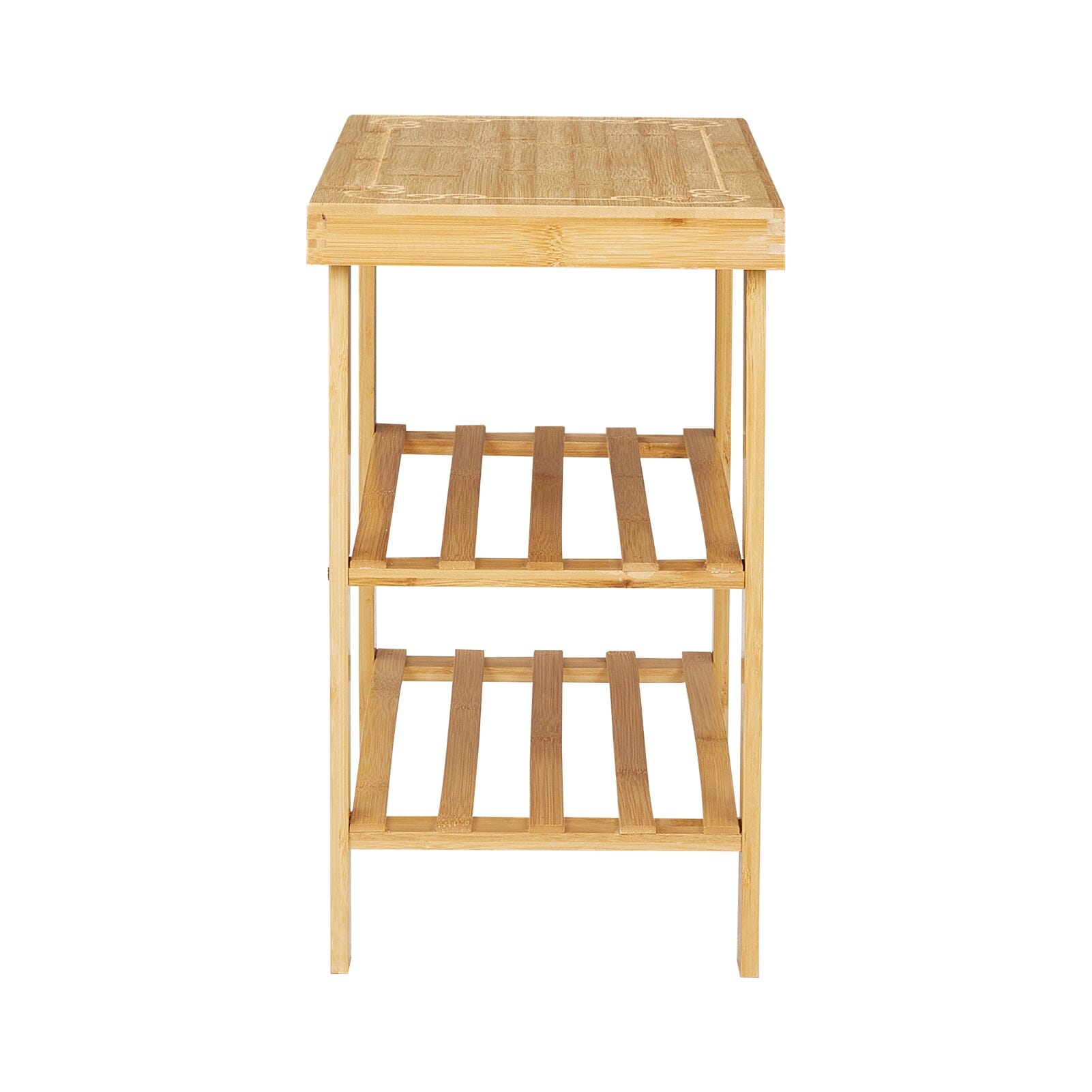 Natural Bamboo 3-Tier Shoe Rack Hallway Storage Organiser Living and Home 