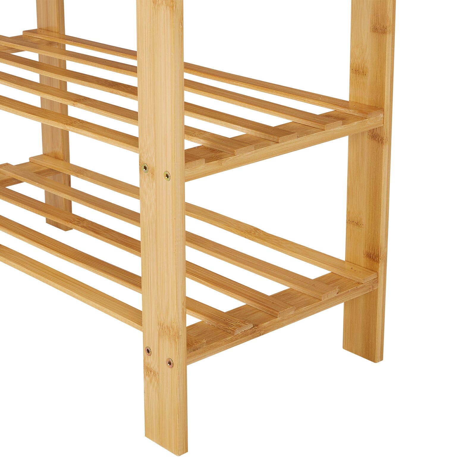 Natural Bamboo 3-Tier Shoe Rack Hallway Storage Organiser Living and Home 