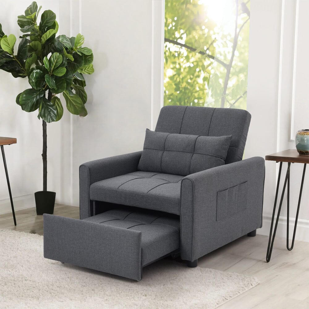 Single Convertible Sofa Bed with Pull Out Mechanism Living and Home 