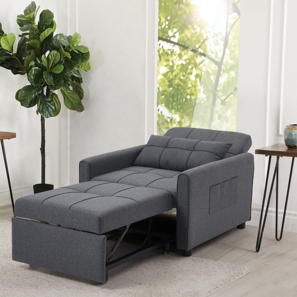 Single Convertible Sofa Bed with Pull Out Mechanism Living and Home 