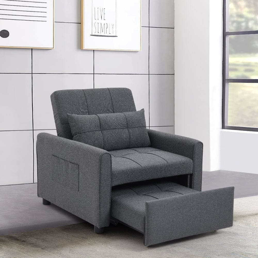 Single Convertible Sofa Bed with Pull Out Mechanism Living and Home 