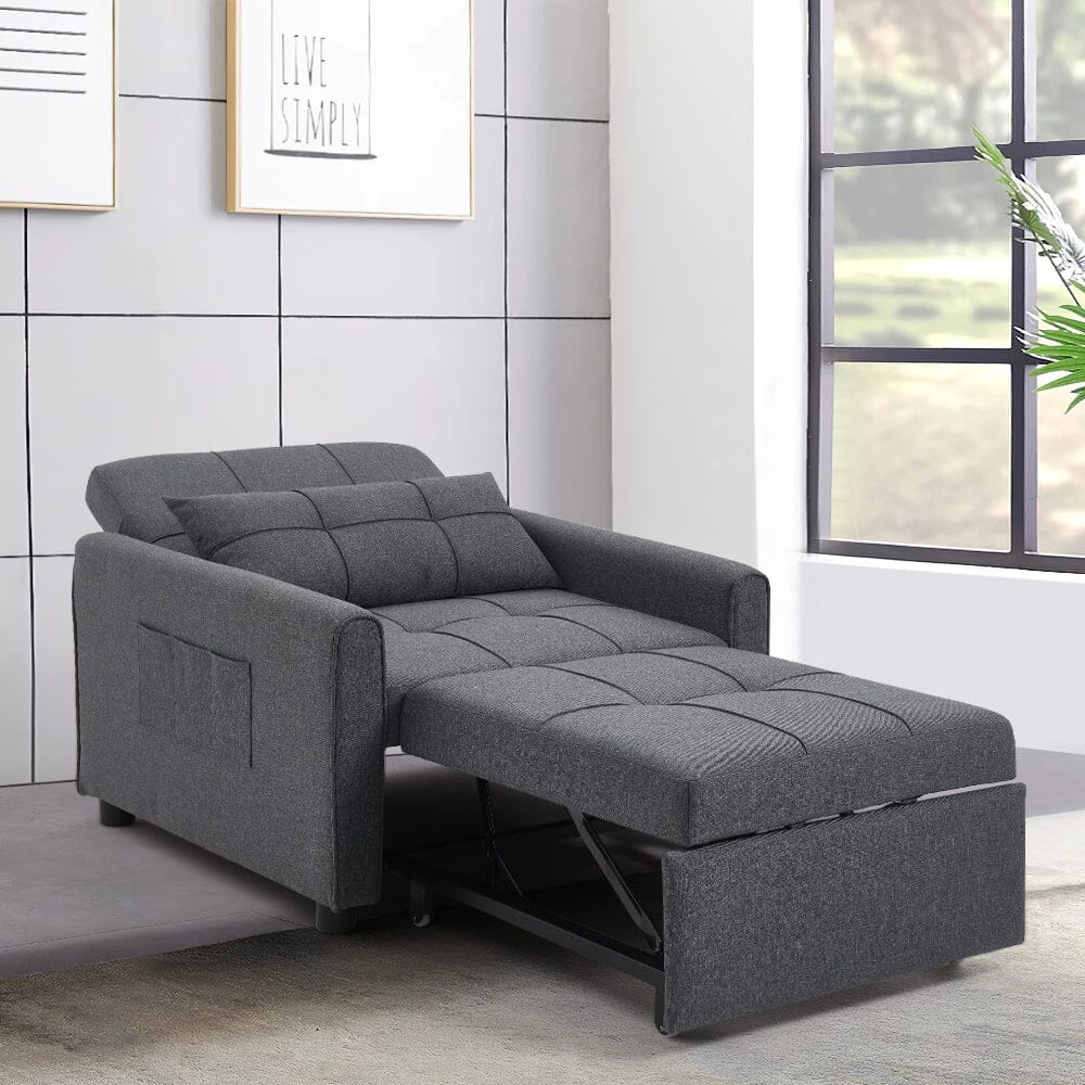 Single Convertible Sofa Bed with Pull Out Mechanism Living and Home 