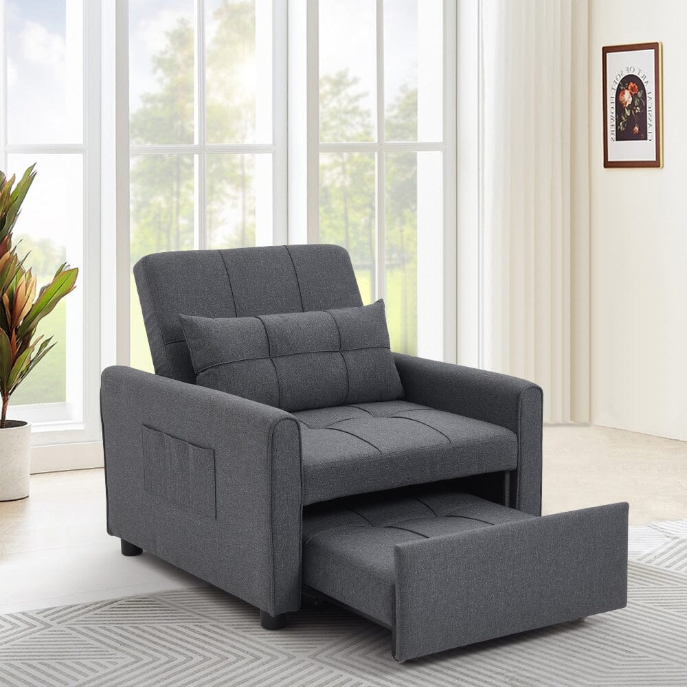Single Convertible Sofa Bed with Pull Out Mechanism Living and Home 