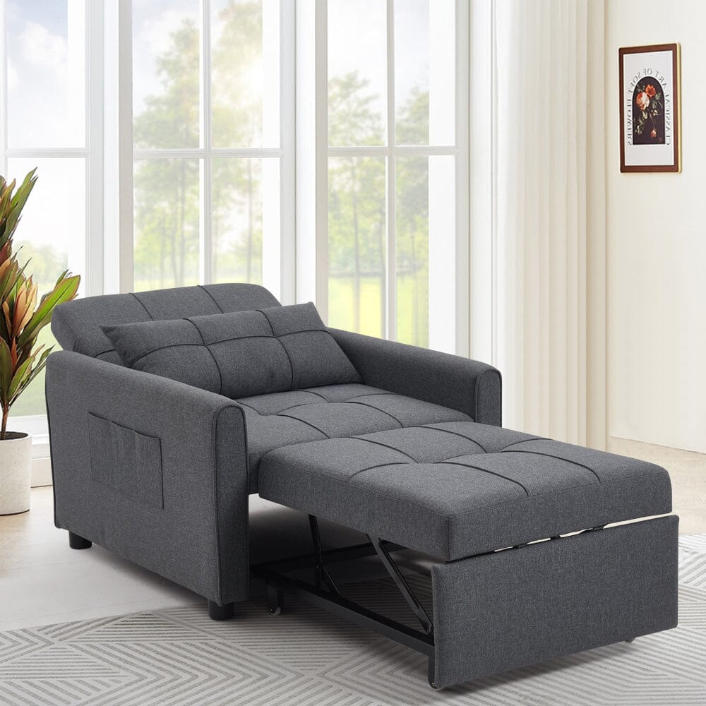 Single Convertible Sofa Bed with Pull Out Mechanism Living and Home 