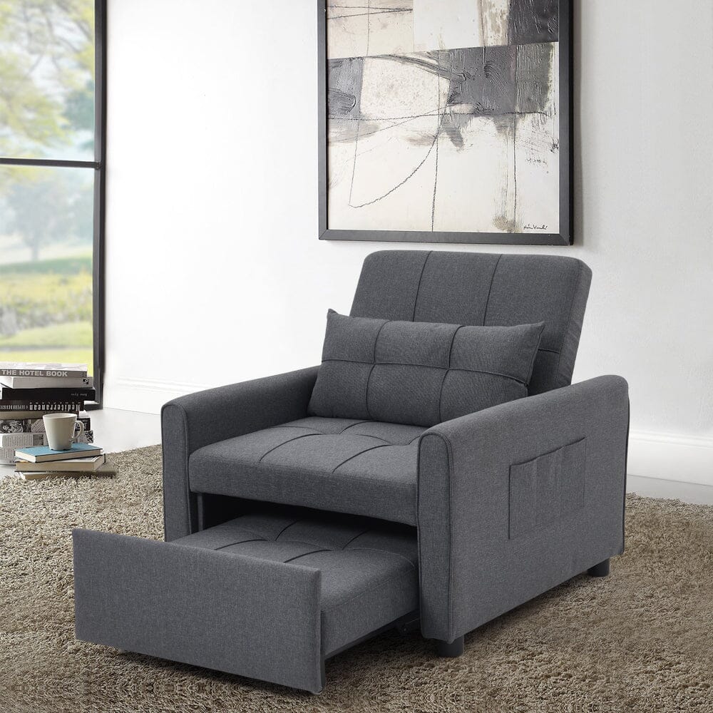 Single Convertible Sofa Bed with Pull Out Mechanism Living and Home 