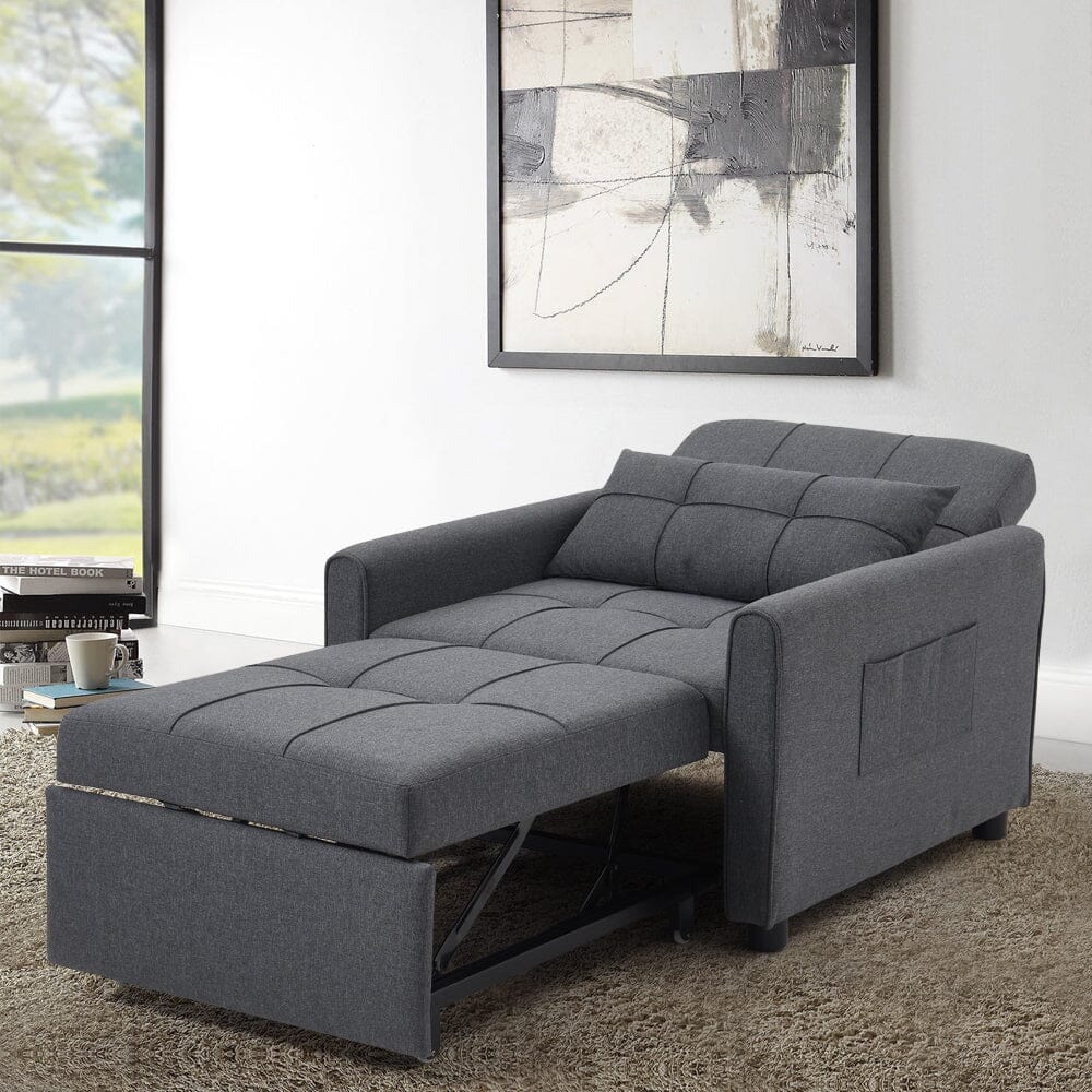 Single Convertible Sofa Bed with Pull Out Mechanism Living and Home 