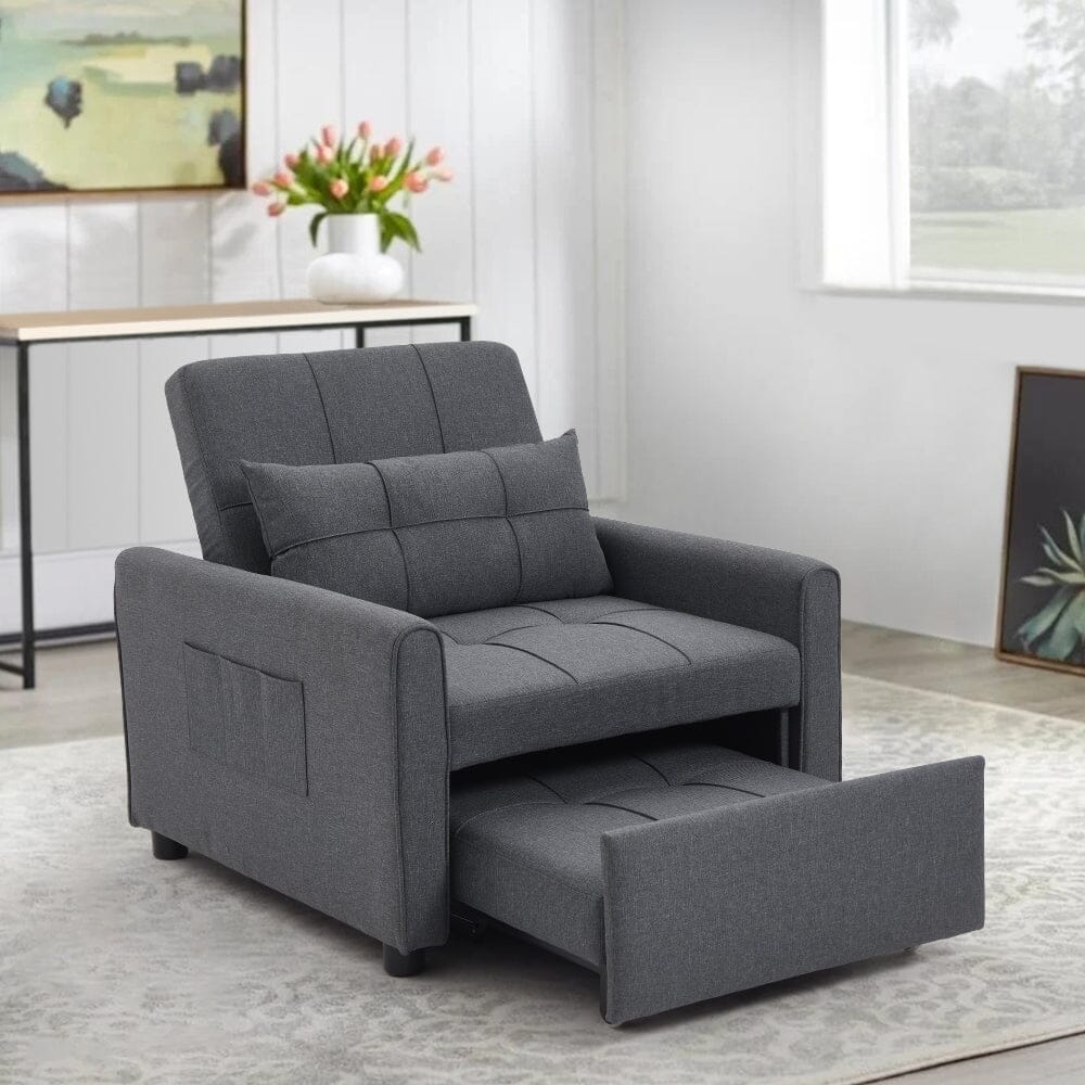 Single Convertible Sofa Bed with Pull Out Mechanism Living and Home 