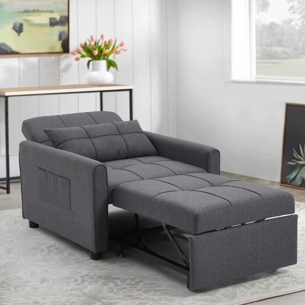 Single Convertible Sofa Bed with Pull Out Mechanism Living and Home 