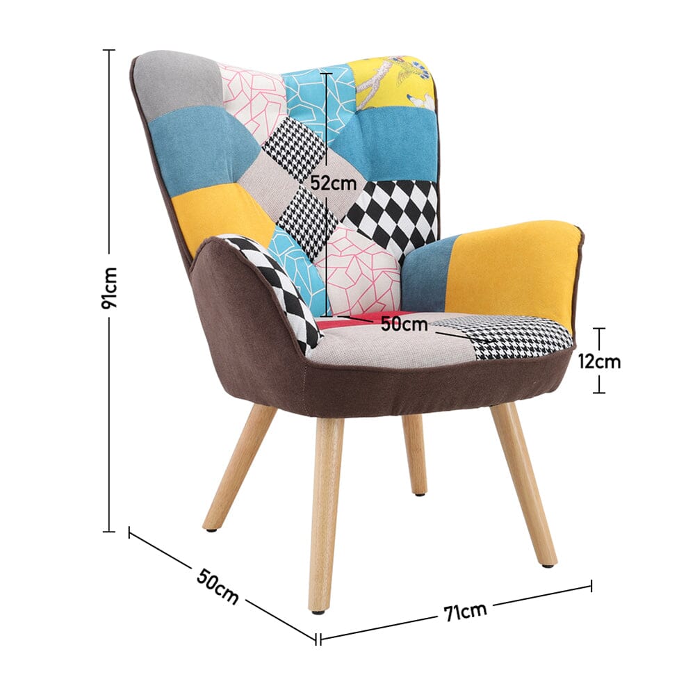 Scandinavian Style Upholstered Accent Chair – Compact Oak Leg Design Living and Home 