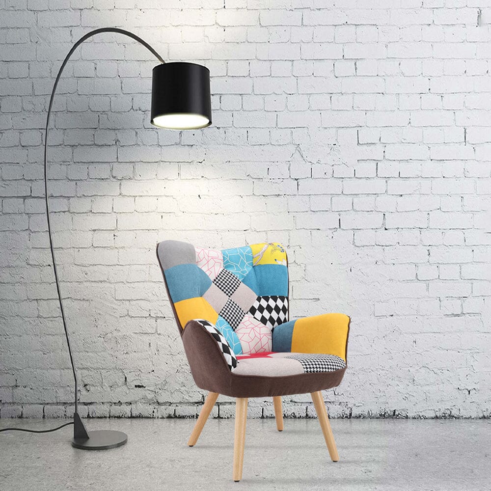 Scandinavian Style Upholstered Accent Chair – Compact Oak Leg Design Living and Home 