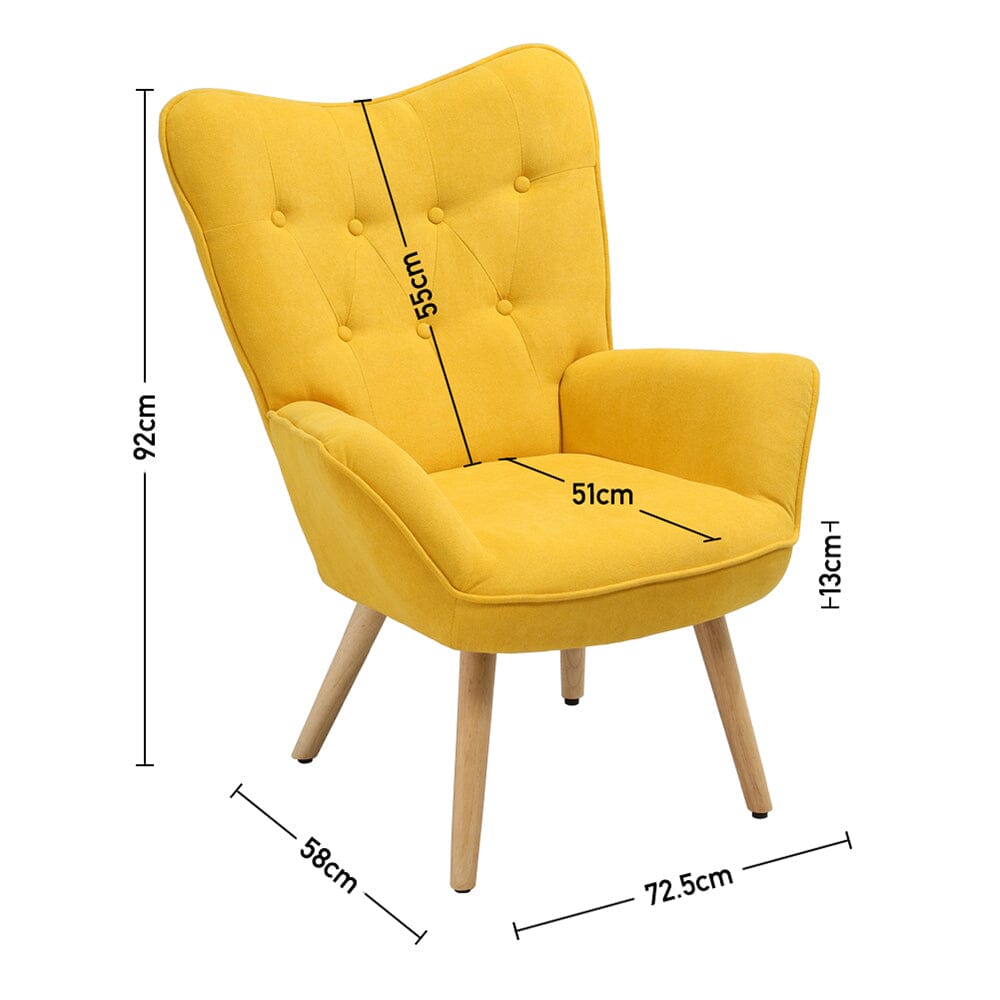 Scandinavian Style Upholstered Accent Chair – Compact Oak Leg Design Living and Home 