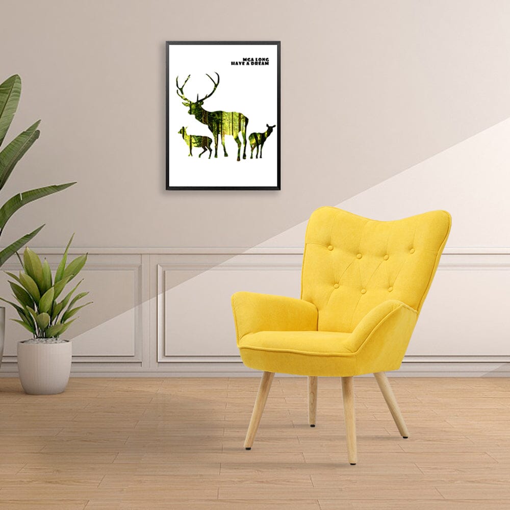 Scandinavian Style Upholstered Accent Chair – Compact Oak Leg Design Living and Home 