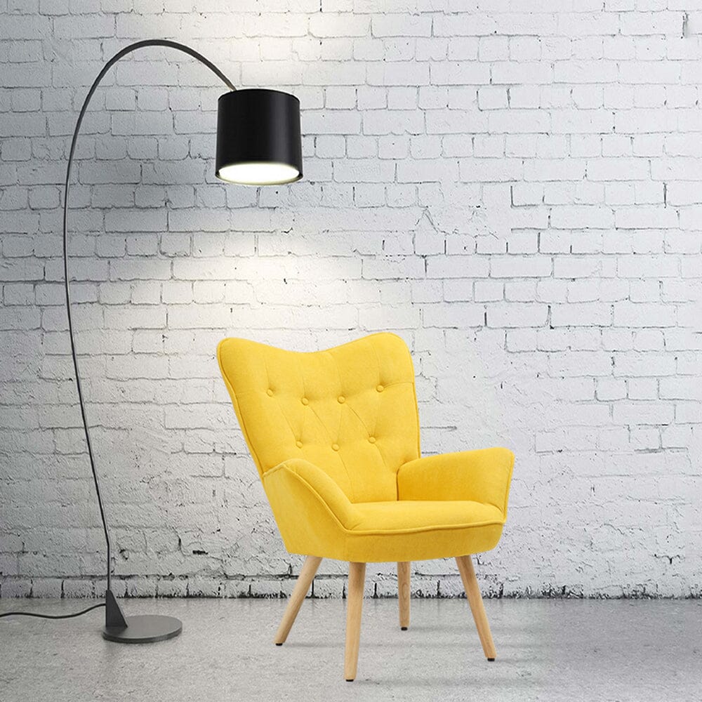 Scandinavian Style Upholstered Accent Chair – Compact Oak Leg Design Living and Home 