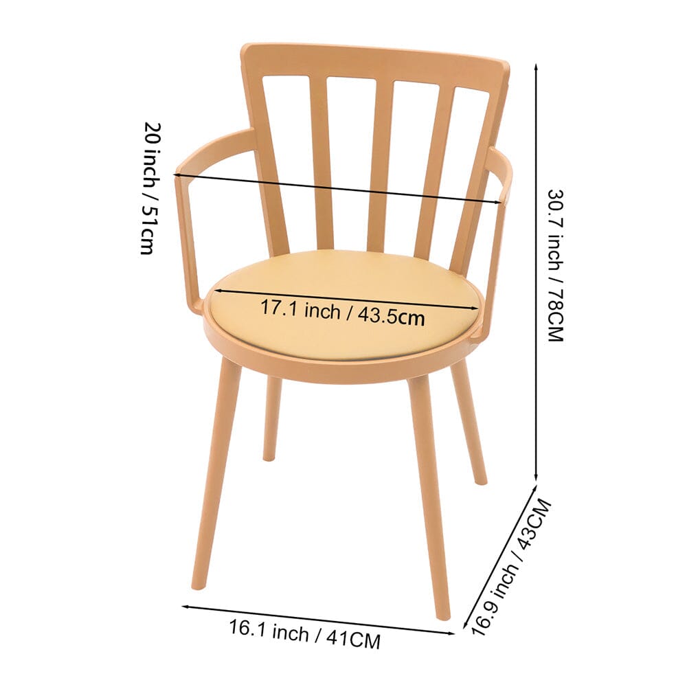 Curved PU Dining Chairs with Armrests – Set of 4 Living and Home 