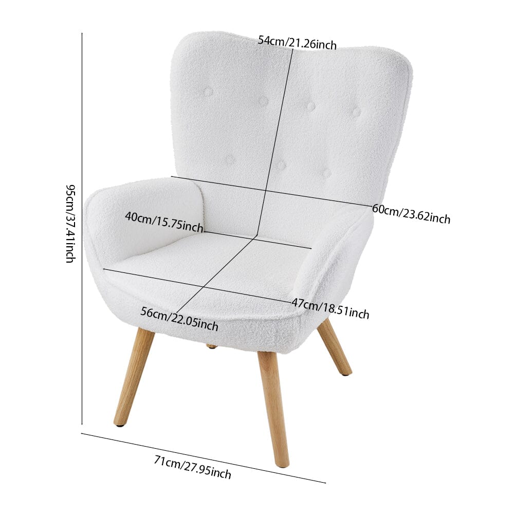 Button-Tufted Teddy Fleece Accent Chair – Scandi-Inspired Design Living and Home 