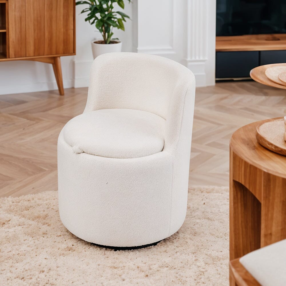 Teddy Fleece Swivel Accent Chair with Hidden Storage Living and Home 