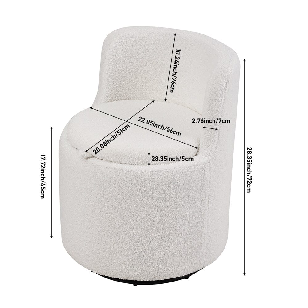 Teddy Fleece Swivel Accent Chair with Hidden Storage Living and Home 