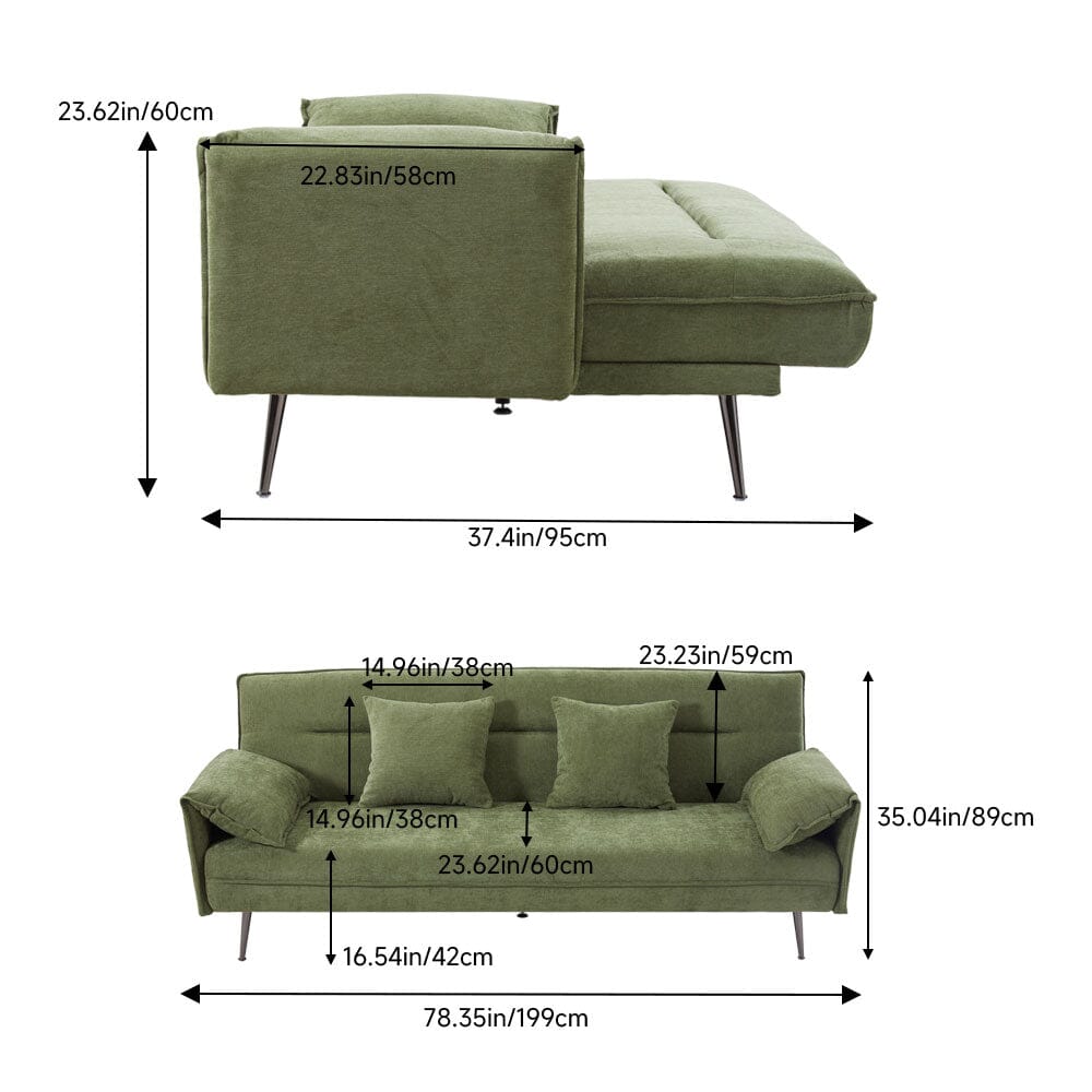 Convertible Sofa Bed with Spring Support and Plush Cushions Living and Home 