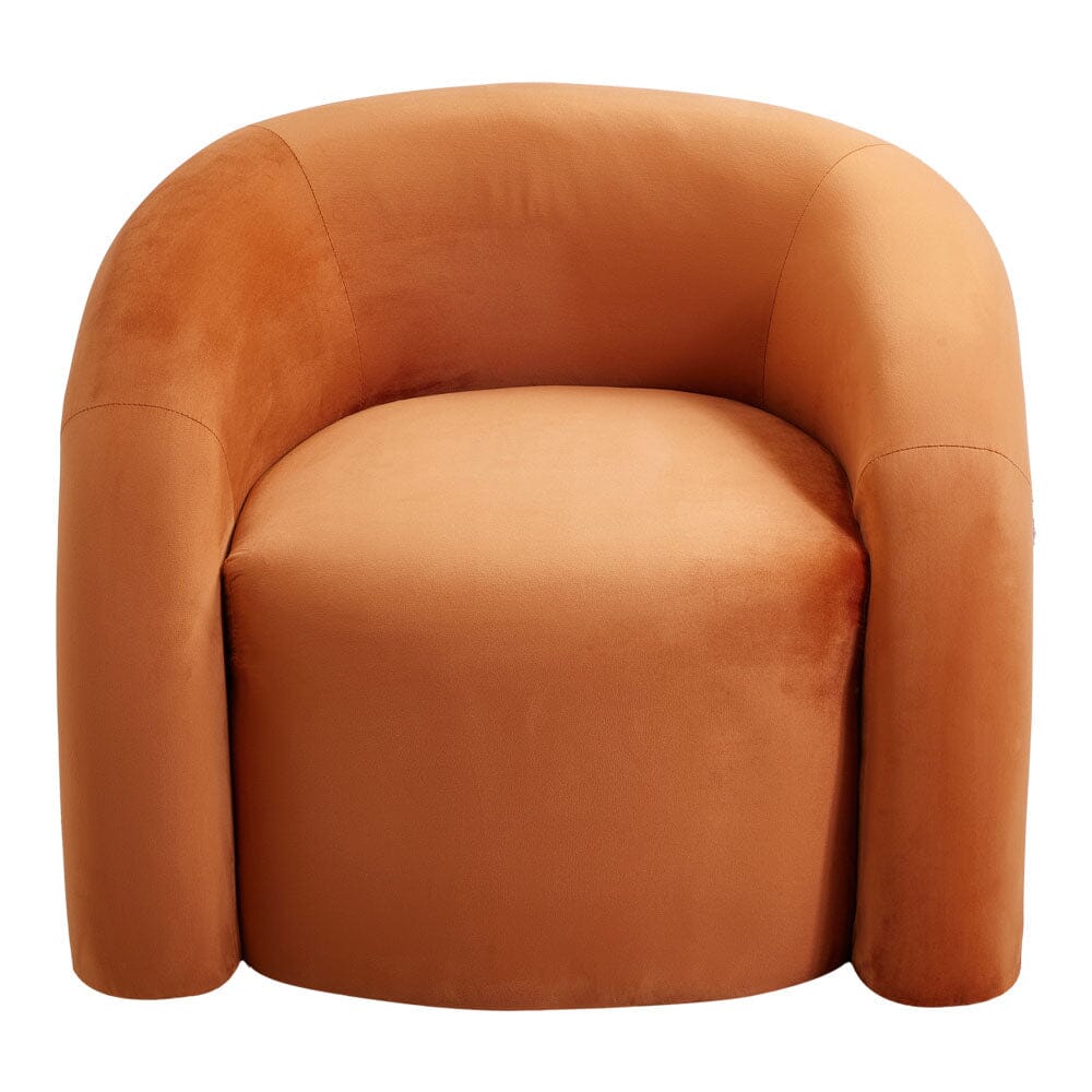 Orange Velvet Upholstered Accent Chair with Solid Wood Frame Living and Home 