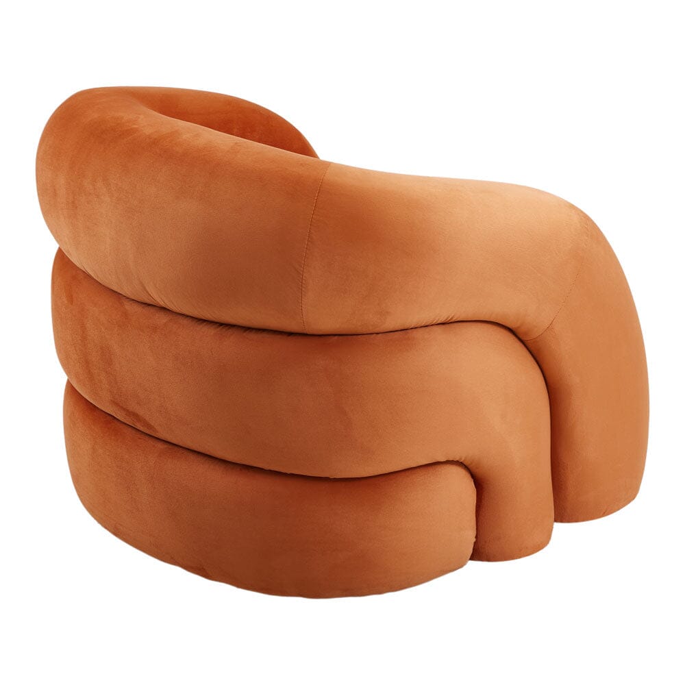 Orange Velvet Upholstered Accent Chair with Solid Wood Frame Living and Home 