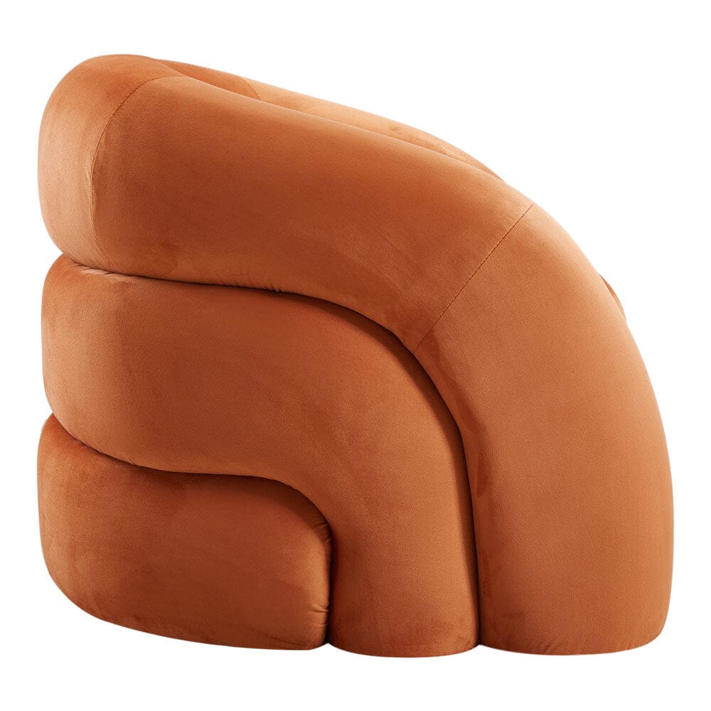 Orange Velvet Upholstered Accent Chair with Solid Wood Frame Living and Home 