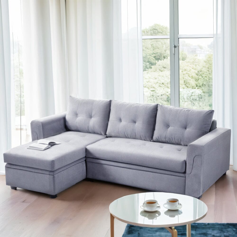 Corner Sofa with Polyester Upholstery and Premium Sponge Filling Living and Home 