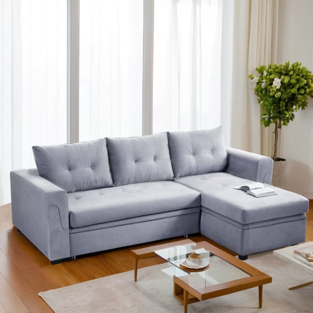 Corner Sofa with Polyester Upholstery and Premium Sponge Filling Living and Home 