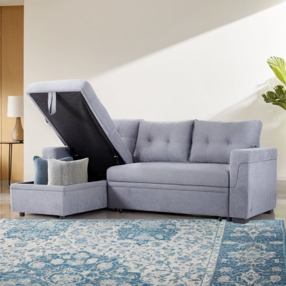 Corner Sofa with Polyester Upholstery and Premium Sponge Filling Living and Home 