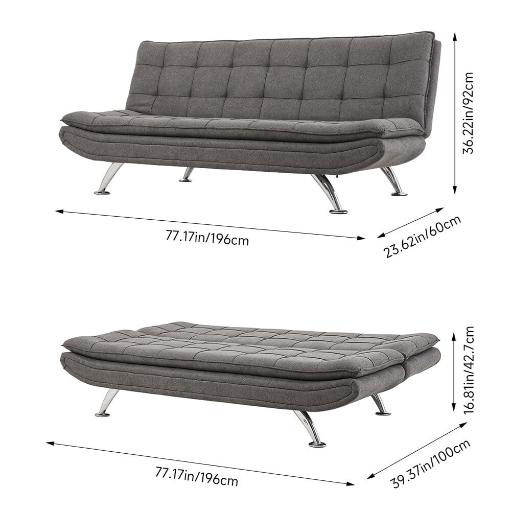 Adjustable Convertible Sofa Bed with Woven Fabric Upholstery Living and Home 