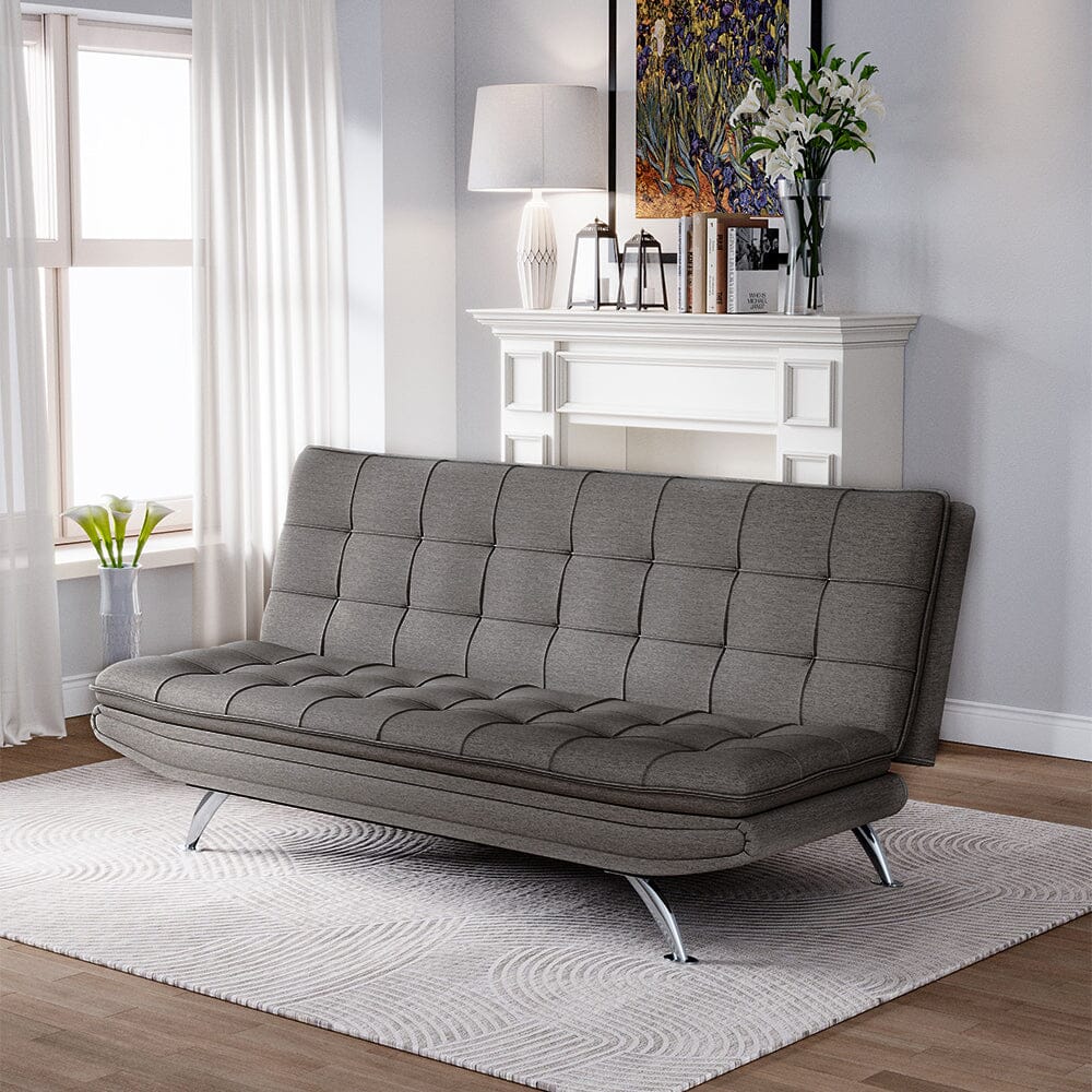 Adjustable Convertible Sofa Bed with Woven Fabric Upholstery Living and Home 