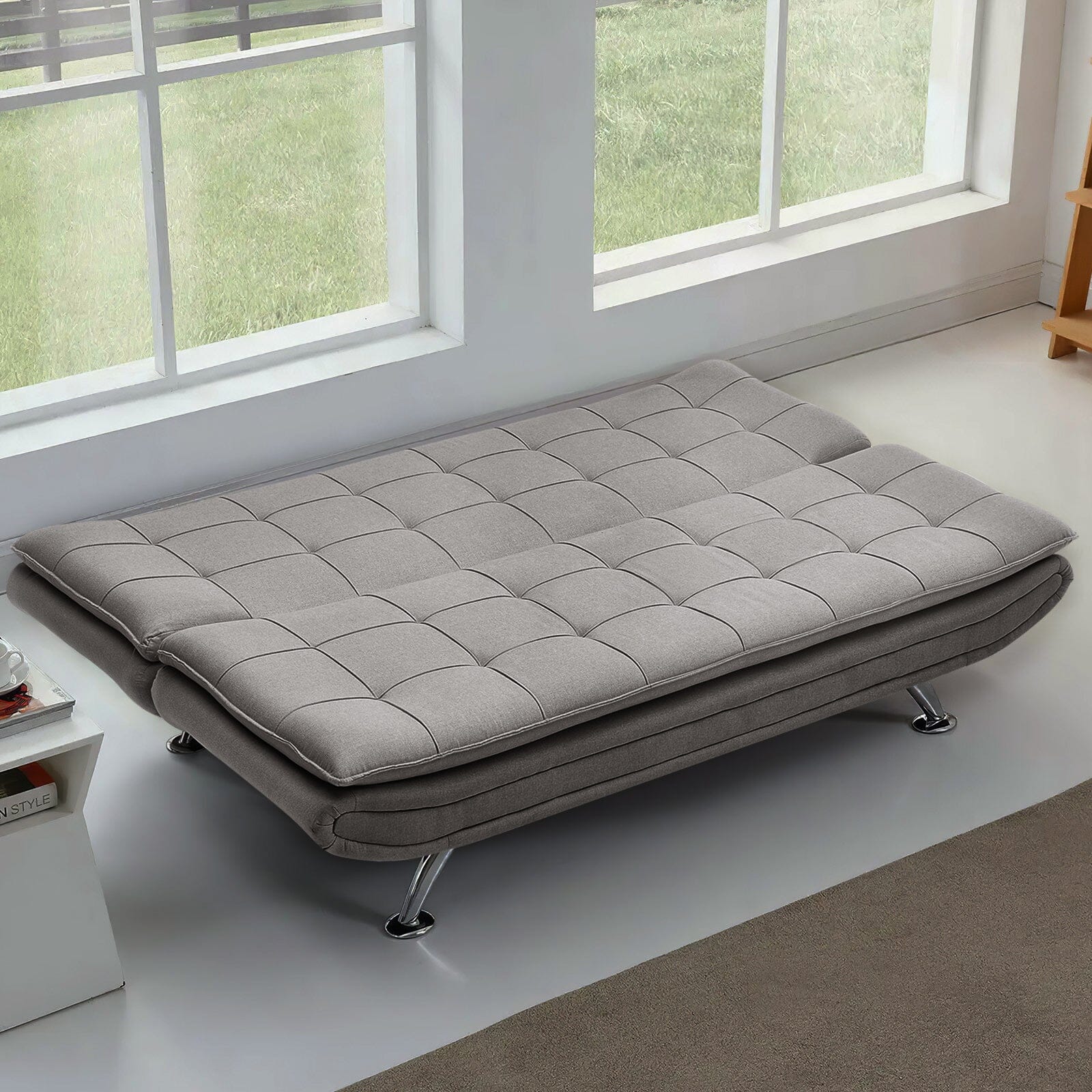 Adjustable Convertible Sofa Bed with Woven Fabric Upholstery Living and Home 