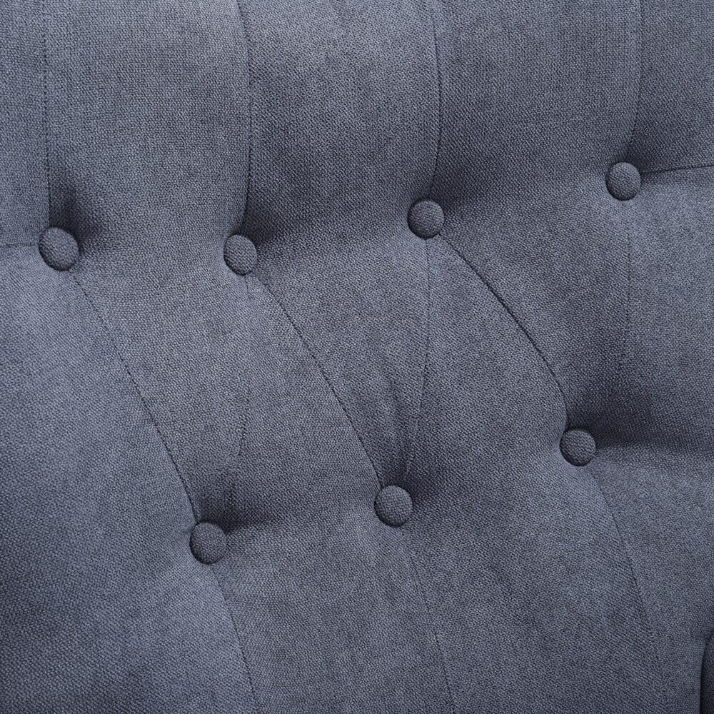 Tufted Button Linen Armchair with Wooden Legs Armchair Living and Home 