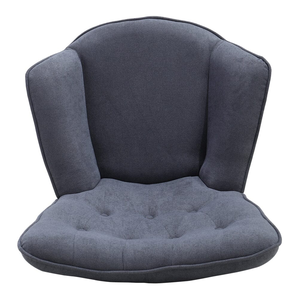 Tufted Button Linen Armchair with Wooden Legs Armchair Living and Home 
