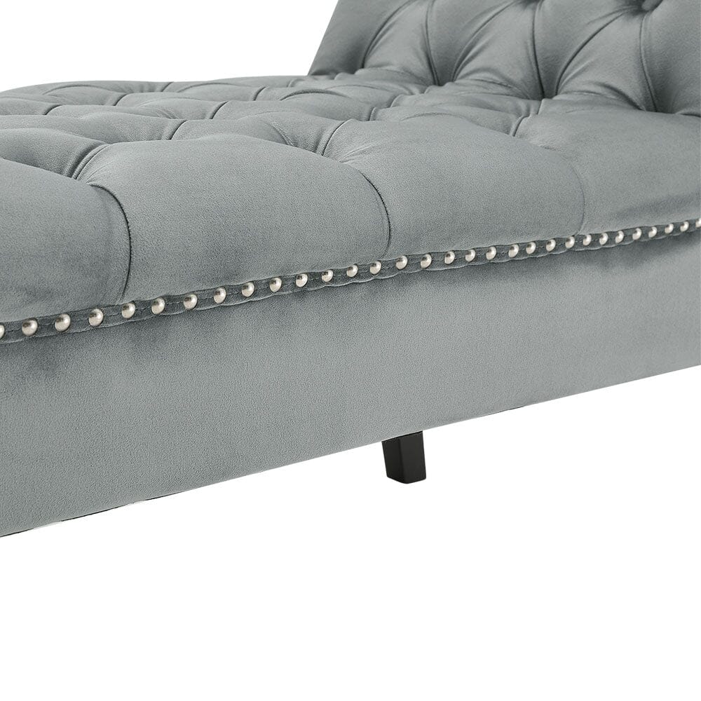 Tufted Velvet Buttoned Bench with Raised Arms Benches Living and Home 