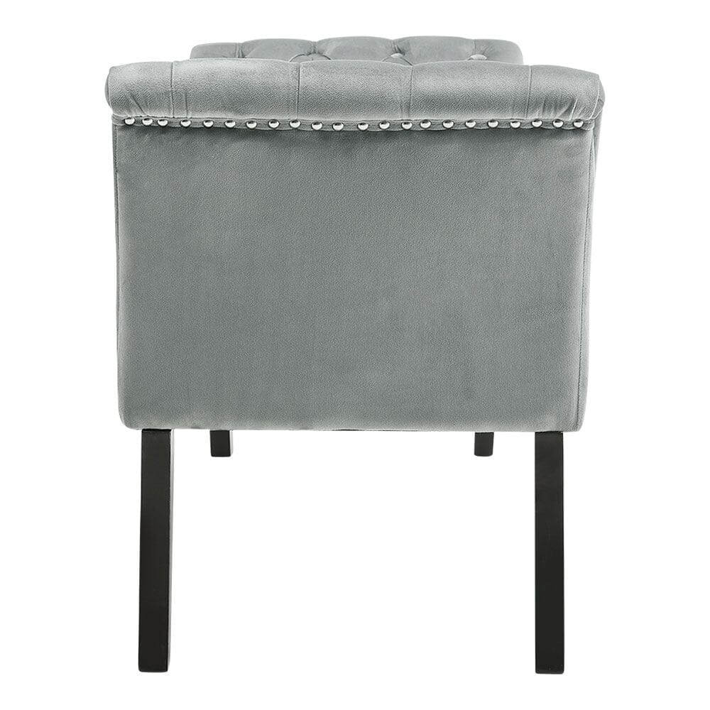 Tufted Velvet Buttoned Bench with Raised Arms Benches Living and Home 