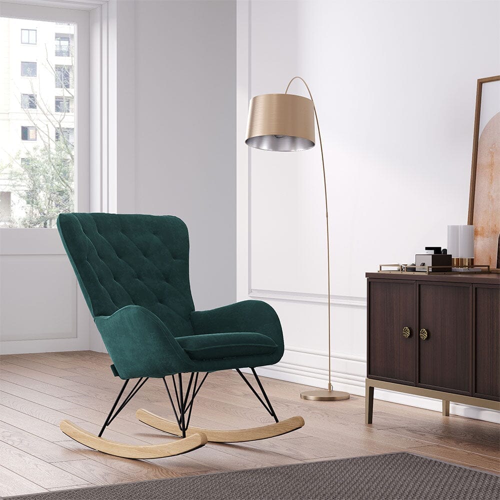 ‍Modern Upholstered Rocking Chair for Living Room Bedroom (100% off) Living and Home 