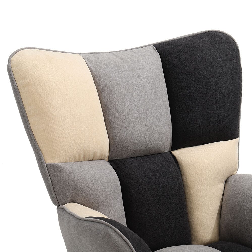Tufted Linen Upholstered Rocking Chair Rocking Chairs Living and Home 
