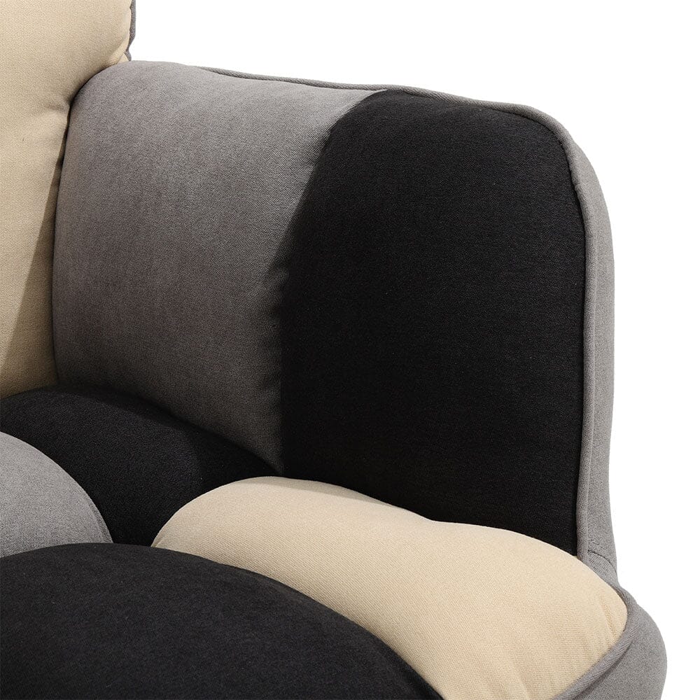 Tufted Linen Upholstered Rocking Chair Rocking Chairs Living and Home 