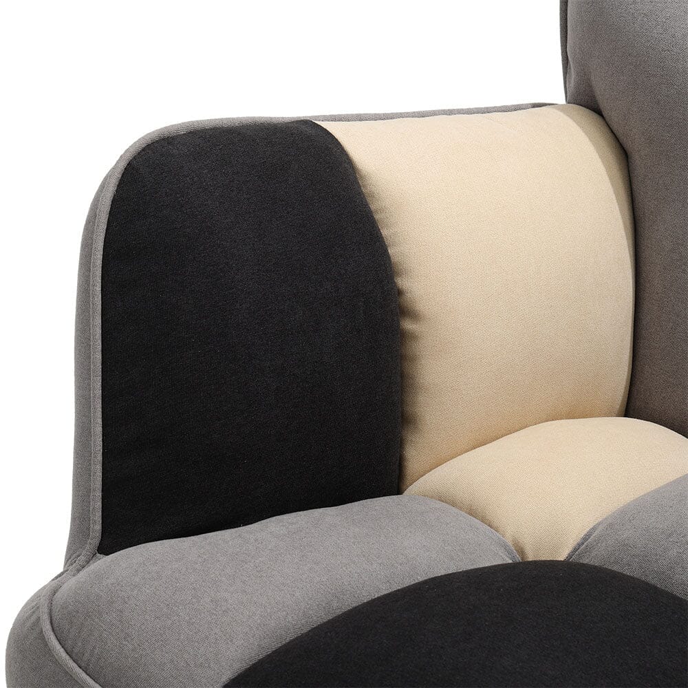 Tufted Linen Upholstered Rocking Chair Rocking Chairs Living and Home 