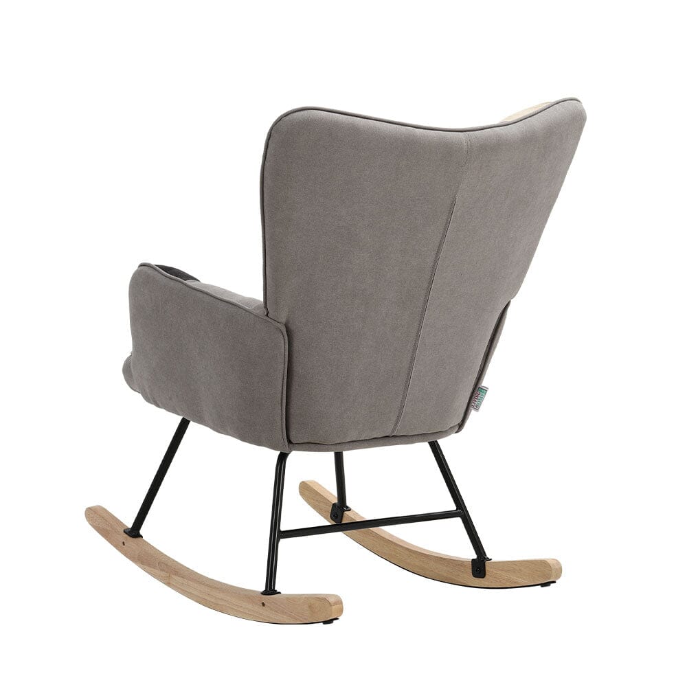 Tufted Linen Upholstered Rocking Chair Rocking Chairs Living and Home 