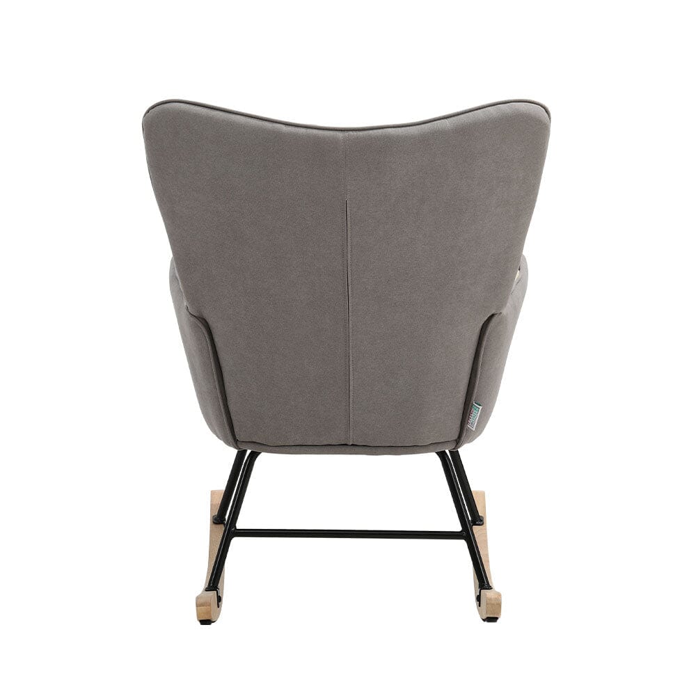 Tufted Linen Upholstered Rocking Chair Rocking Chairs Living and Home 