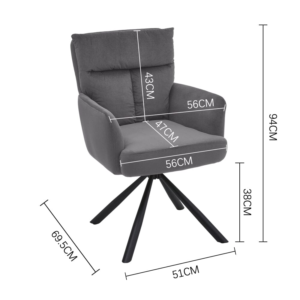 Modern Upholstered Swivel Armchair with Black Legs Armchair Living and Home 