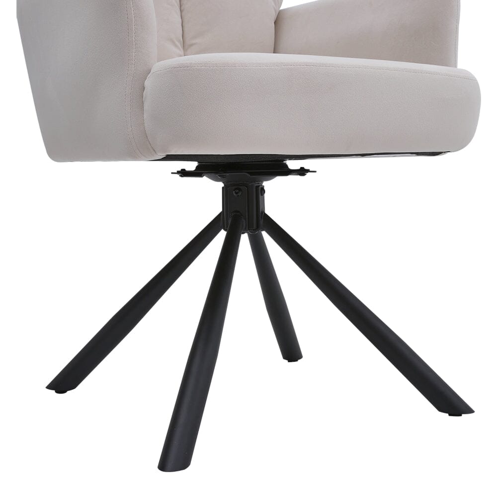 Modern Upholstered Swivel Armchair with Black Legs Armchair Living and Home 