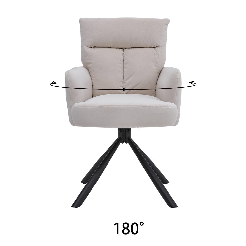 Modern Upholstered Swivel Armchair with Black Legs Armchair Living and Home 