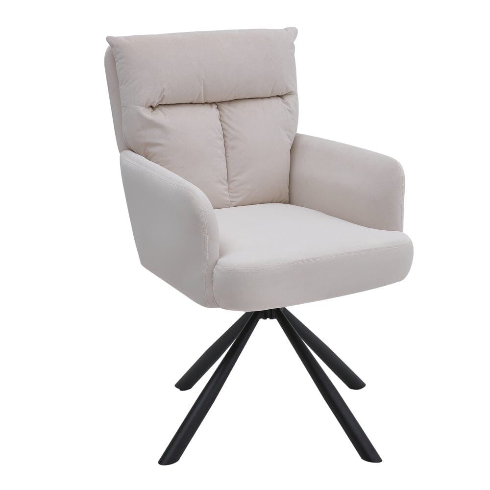 Modern Upholstered Swivel Armchair with Black Legs Armchair Living and Home 