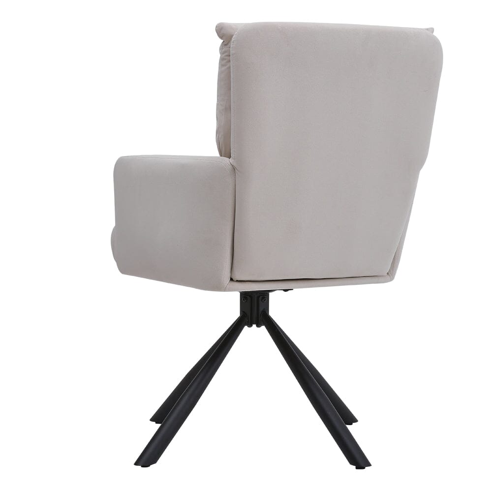 Modern Upholstered Swivel Armchair with Black Legs Armchair Living and Home 